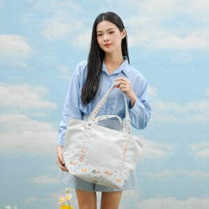 Littlebun X L.Porter Fabrics – Tote Bag Self Love Series Silver Grey - Large